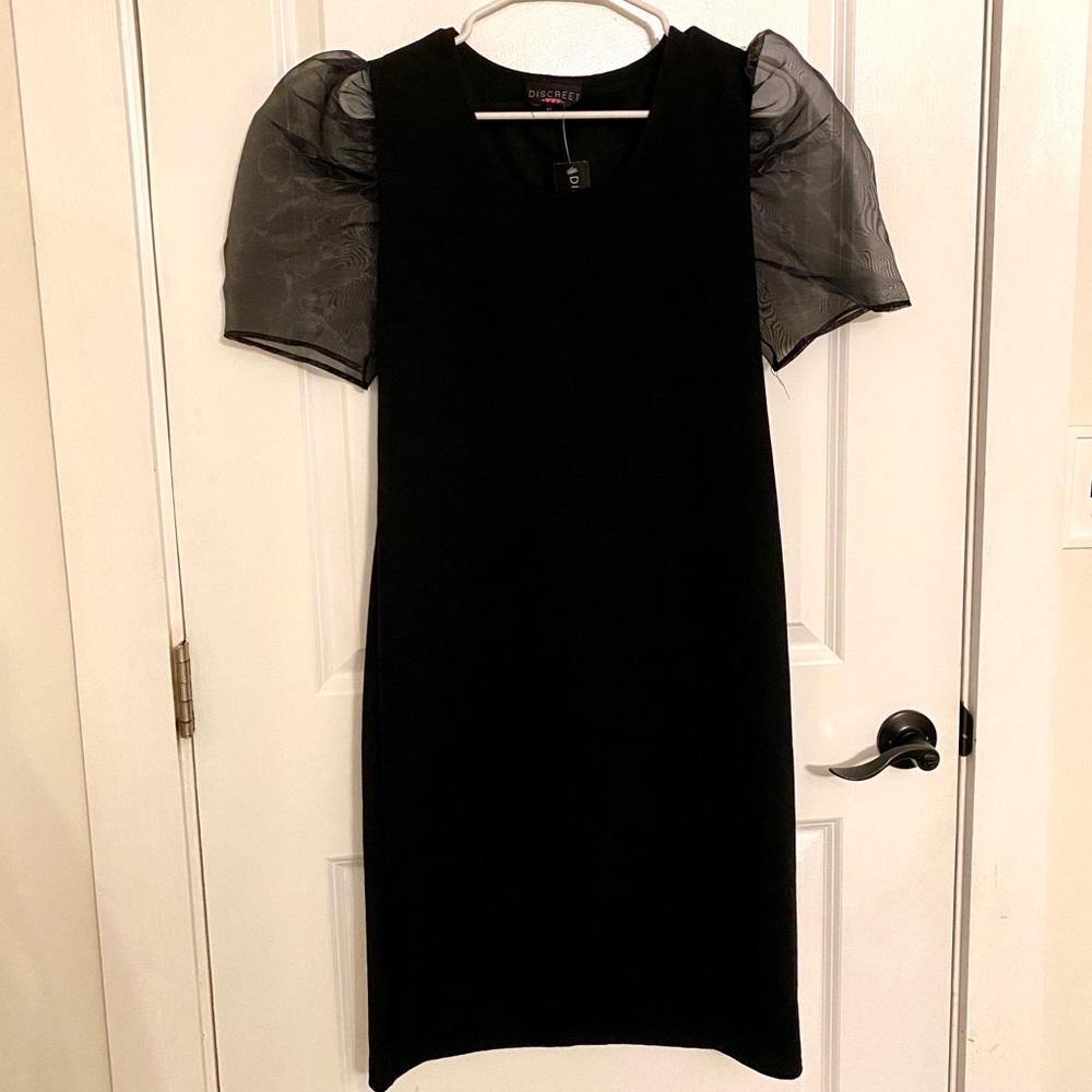New with Tags!!! Black Dress with ruffle sleeves